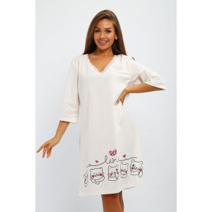 Сорочка женская №195 кулирка (р-ры: 50-60) экрю Сорочка женская №195 кулирка (р-ры: 50-60) экрю