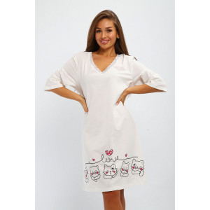 Сорочка женская №195 кулирка (р-ры: 50-60) экрю Сорочка женская №195 кулирка (р-ры: 50-60) экрю