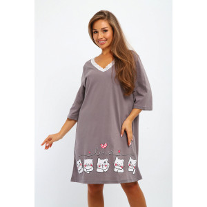 Сорочка женская №195.2 кулирка (р-ры: 50-60) серый