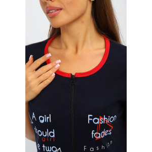 Халат женский №196 кулирка (р-ры: 46-56) синий Халат женский №196 кулирка (р-ры: 46-56) синий