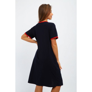 Халат женский №196 кулирка (р-ры: 46-56) синий Халат женский №196 кулирка (р-ры: 46-56) синий