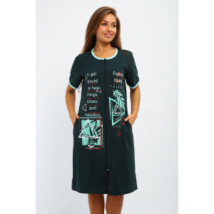 Халат женский №196.1 кулирка (р-ры: 46-56) хаки