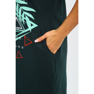 Халат женский №196.1 кулирка (р-ры: 46-56) хаки