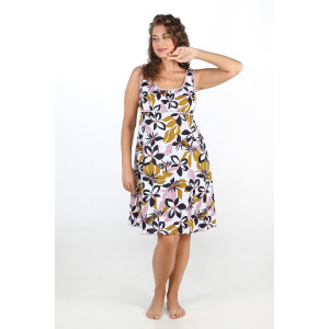 Сорочка женская "Татьяна" кулирка (р-ры: 46-60) расцветка 1 желтые цветы Сорочка женская "Татьяна" кулирка (р-ры: 46-60) расцветка 1 желтые цветы