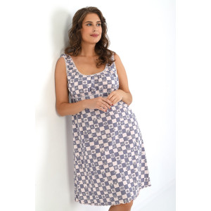 Сорочка женская "Татьяна" кулирка (р-ры: 46-60) расцветка 3 клетки с цветами