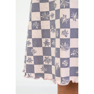 Сорочка женская "Татьяна" кулирка (р-ры: 46-60) расцветка 3 клетки с цветами