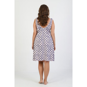 Сорочка женская "Татьяна" кулирка (р-ры: 46-60) расцветка 3 клетки с цветами