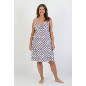 Сорочка женская "Татьяна" кулирка (р-ры: 46-60) расцветка 3 клетки с цветами