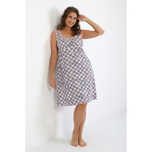 Сорочка женская "Татьяна" кулирка (р-ры: 46-60) расцветка 3 клетки с цветами