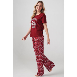 Пижама женская "Лошадка" 2416-К кулирка (р-ры: 46-56) бордовый Пижама женская "Лошадка" 2416-К кулирка (р-ры: 46-56) бордовый