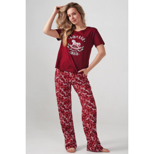 Пижама женская "Лошадка" 2416-К кулирка (р-ры: 46-56) бордовый Пижама женская "Лошадка" 2416-К кулирка (р-ры: 46-56) бордовый