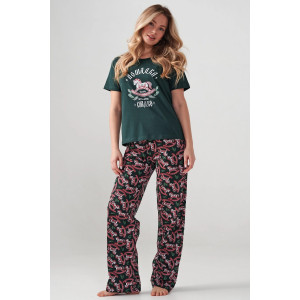 Пижама женская "Лошадка" 2416-К кулирка (р-ры: 46-56) зеленый Пижама женская "Лошадка" 2416-К кулирка (р-ры: 46-56) зеленый