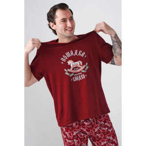 Пижама мужская "Лошадка" 2415-К кулирка (р-ры: 48-58) бордовый Пижама мужская "Лошадка" 2415-К кулирка (р-ры: 48-58) бордовый