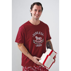 Пижама мужская "Лошадка" 2415-К кулирка (р-ры: 48-58) бордовый Пижама мужская "Лошадка" 2415-К кулирка (р-ры: 48-58) бордовый