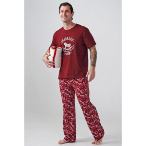 Пижама мужская "Лошадка" 2415-К кулирка (р-ры: 48-58) бордовый Пижама мужская "Лошадка" 2415-К кулирка (р-ры: 48-58) бордовый