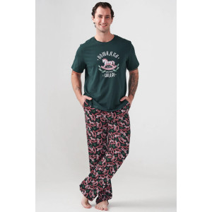 Пижама мужская "Лошадка" 2415-К кулирка (р-ры: 48-58) зеленый Пижама мужская "Лошадка" 2415-К кулирка (р-ры: 48-58) зеленый