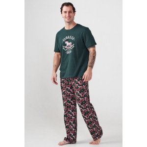Пижама мужская "Лошадка" 2415-К кулирка (р-ры: 48-58) зеленый Пижама мужская "Лошадка" 2415-К кулирка (р-ры: 48-58) зеленый
