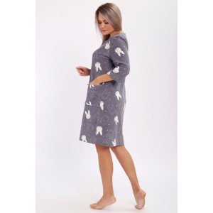 Халат женский 513 махра (р-ры: 46-60) зайцы графит Халат женский 513 махра (р-ры: 46-60) зайцы графит