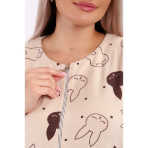 Халат женский 513 махра (р-ры: 46-60) зайцы песочный Халат женский 513 махра (р-ры: 46-60) зайцы песочный