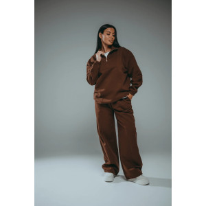 Брюки женские "Габриэль" лакост 2-х нитка пенье (р-ры: 44-62) коричневый Брюки женские "Габриэль" лакост 2-х нитка пенье (р-ры: 44-62) коричневый