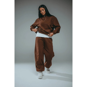 Брюки женские "Габриэль" лакост 2-х нитка пенье (р-ры: 44-62) коричневый Брюки женские "Габриэль" лакост 2-х нитка пенье (р-ры: 44-62) коричневый