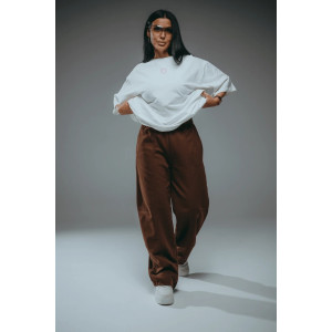 Брюки женские "Габриэль" лакост 2-х нитка пенье (р-ры: 44-62) коричневый Брюки женские "Габриэль" лакост 2-х нитка пенье (р-ры: 44-62) коричневый