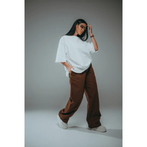 Брюки женские "Габриэль" лакост 2-х нитка пенье (р-ры: 44-62) коричневый Брюки женские "Габриэль" лакост 2-х нитка пенье (р-ры: 44-62) коричневый