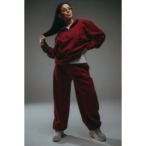 Брюки женские "Габриэль" лакост 2-х нитка пенье (р-ры: 44-62) бордо Брюки женские "Габриэль" лакост 2-х нитка пенье (р-ры: 44-62) бордо