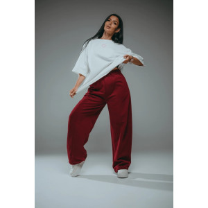 Брюки женские "Габриэль" лакост 2-х нитка пенье (р-ры: 44-62) бордо Брюки женские "Габриэль" лакост 2-х нитка пенье (р-ры: 44-62) бордо