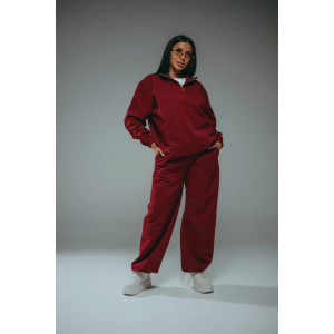 Брюки женские "Габриэль" лакост 2-х нитка пенье (р-ры: 44-62) бордо Брюки женские "Габриэль" лакост 2-х нитка пенье (р-ры: 44-62) бордо