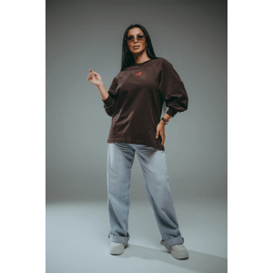 Свитшот женский "Символ" футер 2-х нитка пенье фирча (р-ры: 46-60) шоколад Свитшот женский "Символ" футер 2-х нитка пенье фирча (р-ры: 46-60) шоколад