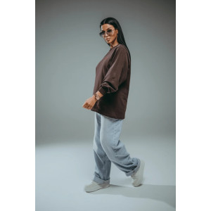 Свитшот женский "Символ" футер 2-х нитка пенье фирча (р-ры: 46-60) шоколад Свитшот женский "Символ" футер 2-х нитка пенье фирча (р-ры: 46-60) шоколад