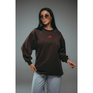 Свитшот женский "Символ" футер 2-х нитка пенье фирча (р-ры: 46-60) шоколад Свитшот женский "Символ" футер 2-х нитка пенье фирча (р-ры: 46-60) шоколад