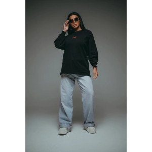 Свитшот женский "Символ" футер 2-х нитка пенье фирча (р-ры: 46-60) черный Свитшот женский "Символ" футер 2-х нитка пенье фирча (р-ры: 46-60) черный