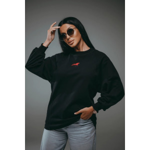 Свитшот женский "Символ" футер 2-х нитка пенье фирча (р-ры: 46-60) черный Свитшот женский "Символ" футер 2-х нитка пенье фирча (р-ры: 46-60) черный