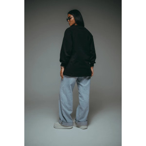 Свитшот женский "Символ" футер 2-х нитка пенье фирча (р-ры: 46-60) черный Свитшот женский "Символ" футер 2-х нитка пенье фирча (р-ры: 46-60) черный