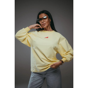 Свитшот женский "Символ" футер 2-х нитка пенье фирча (р-ры: 46-60) желтый Свитшот женский "Символ" футер 2-х нитка пенье фирча (р-ры: 46-60) желтый