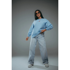 Свитшот женский "Символ" футер 2-х нитка пенье фирча (р-ры: 46-60) голубой Свитшот женский "Символ" футер 2-х нитка пенье фирча (р-ры: 46-60) голубой