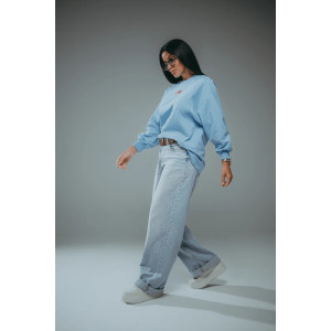 Свитшот женский "Символ" футер 2-х нитка пенье фирча (р-ры: 46-60) голубой Свитшот женский "Символ" футер 2-х нитка пенье фирча (р-ры: 46-60) голубой