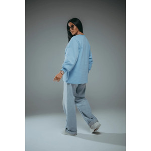 Свитшот женский "Символ" футер 2-х нитка пенье фирча (р-ры: 46-60) голубой Свитшот женский "Символ" футер 2-х нитка пенье фирча (р-ры: 46-60) голубой