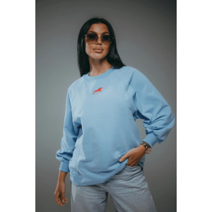 Свитшот женский "Символ" футер 2-х нитка пенье фирча (р-ры: 46-60) голубой Свитшот женский "Символ" футер 2-х нитка пенье фирча (р-ры: 46-60) голубой