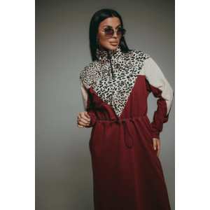 Платье женское "Одри" футер 2-х нитка с лайкрой пенье (р-ры: 46-60) марсала Платье женское "Одри" футер 2-х нитка с лайкрой пенье (р-ры: 46-60) марсала