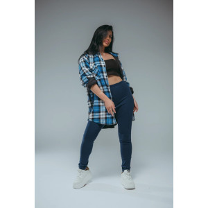 Леггинсы женские "Бритни" рибана (р-ры: 48-58) индиго Леггинсы женские "Бритни" рибана (р-ры: 48-58) индиго