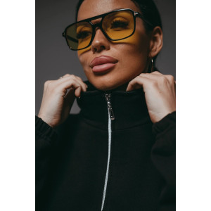 Свитшот женский "Брамея" лакост 2-х нитка пенье (р-ры: 46-60) черный Свитшот женский "Брамея" лакост 2-х нитка пенье (р-ры: 46-60) черный