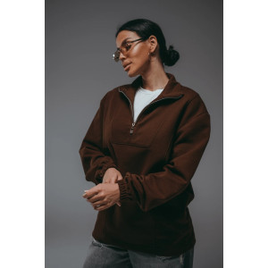 Свитшот женский "Брамея" лакост 2-х нитка пенье (р-ры: 46-60) коричневый Свитшот женский "Брамея" лакост 2-х нитка пенье (р-ры: 46-60) коричневый