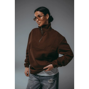 Свитшот женский "Брамея" лакост 2-х нитка пенье (р-ры: 46-60) коричневый Свитшот женский "Брамея" лакост 2-х нитка пенье (р-ры: 46-60) коричневый