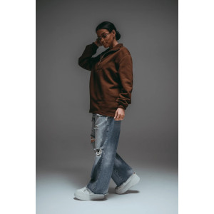 Свитшот женский "Брамея" лакост 2-х нитка пенье (р-ры: 46-60) коричневый Свитшот женский "Брамея" лакост 2-х нитка пенье (р-ры: 46-60) коричневый