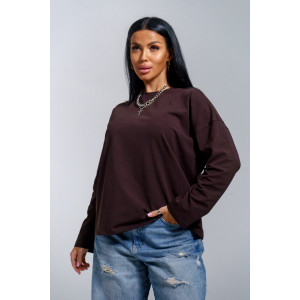 Лонгслив женский "Лика" кулирка (р-ры: 44-54) шоколад Лонгслив женский "Лика" кулирка (р-ры: 44-54) шоколад