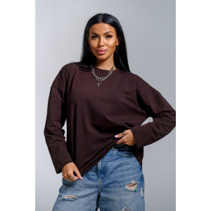 Лонгслив женский "Лика" кулирка (р-ры: 44-54) шоколад Лонгслив женский "Лика" кулирка (р-ры: 44-54) шоколад