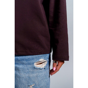 Лонгслив женский "Лика" кулирка (р-ры: 44-54) шоколад Лонгслив женский "Лика" кулирка (р-ры: 44-54) шоколад